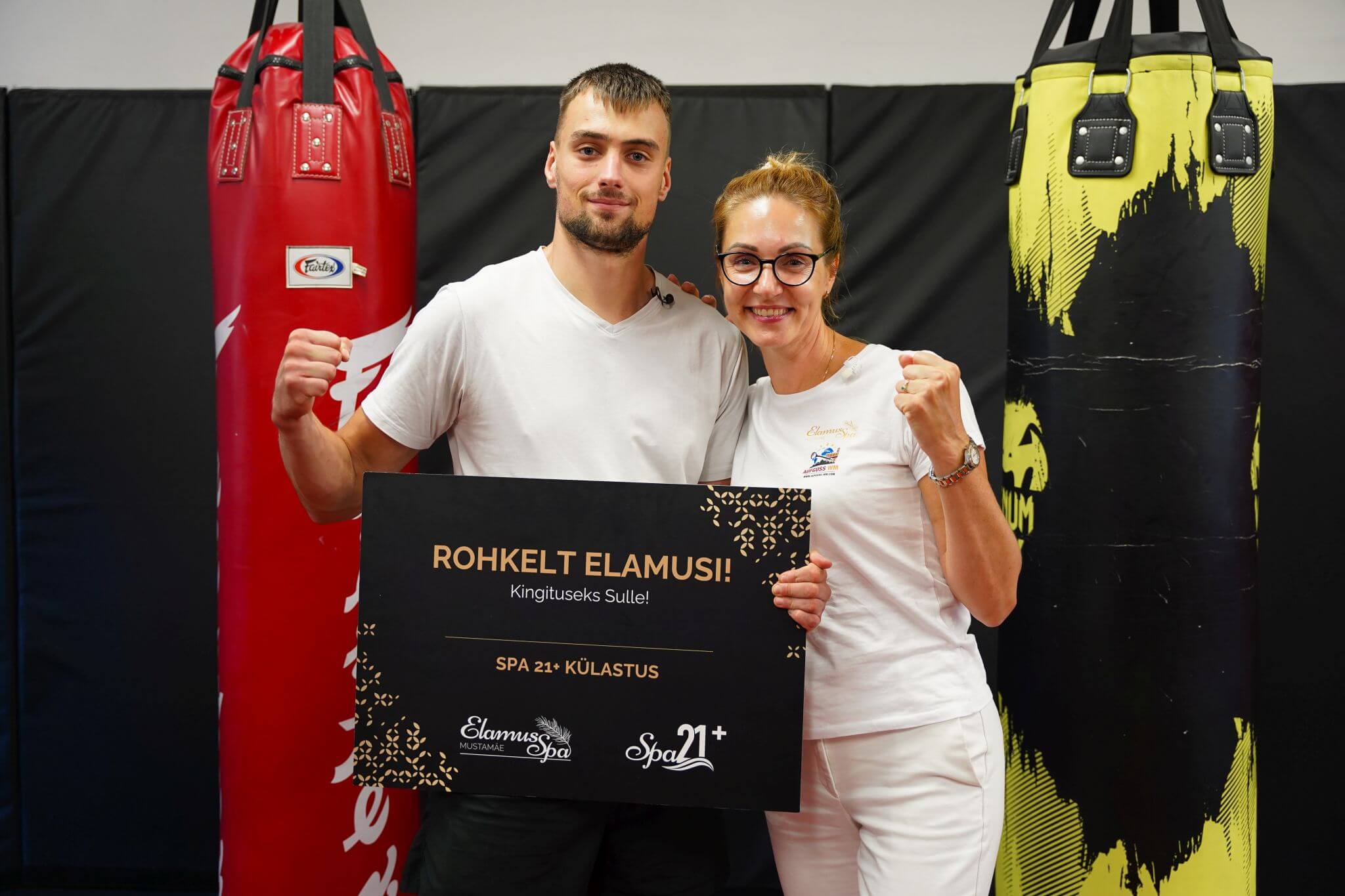 Marko Šults ja Elamus Spa juht Margit Kurn. Foto: GoodFight, Evelin Kruus