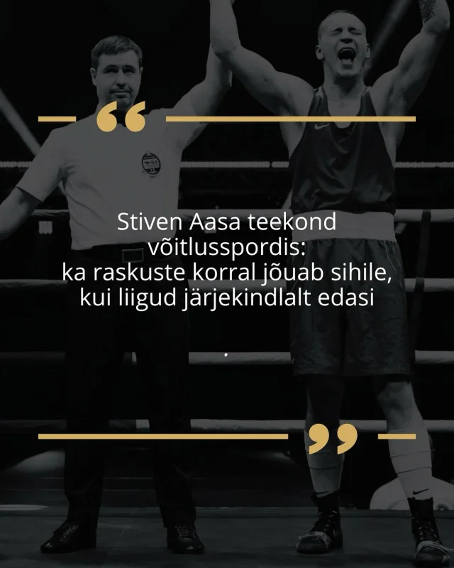 Stiven Aasa teekond võitlusspordis: ka raskuste korral jõuab sihile, kui liigud järjekindlalt edasi

Stiven Aas alustas võitlusspordis oma teekonda 12-aastaselt. Enne seda proovis ta kätt nii karates, korvpallis kui ka kergejõustikus, kuid sisimas teadis alati, et tema ala on poks. 

Nüüdseks on temast saanud sportlane, kes esindab Eestit rahvusvahelisel areenil ja sihib meistrivöösid profipoksis.

Üks märgiline hetk tema karjääris oli 2023. aasta Eesti meistrivõistlustel Narvas, kus ta kohtus tugeva vastase Anton Vinogradoviga. Matši kaalul oli palju – pääs Euroopa mängudele Krakowisse. Aas võitis ja saavutas Euroopa mängudel 5. koha. 

Eestis pole sportlasena lihtne läbi lüüa. „Selleks, et midagi saada – näiteks rahalist tuge – peab olema Euroopa- või maailmatasemel tulemus,“ selgitab Aas. Just see teeb tema eesmärgi veelgi selgemaks: olla eeskujuks noorematele.„Tahan näidata, et isegi kui on raske, saab sihile jõuda, kui liigud järjekindlalt edasi.“ Täna keskendub ta professionaalsele karjäärile ja unistab meistrivööst.

Loe: GoodFight.ee
Hakka jälgima: @stiven_0